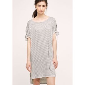 NEW Anthropologie Striped Tee Dress Summer t-shirt ANTHRO Size XS white grey